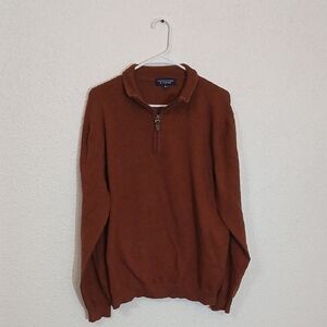 Make Offer Roundtree & Yorke Brown Zip Up Sweater
